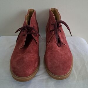 Hush Puppies‎ Bounce Medium Moyen Maroon Suede Ankle-High Boot Womens Size 8.5